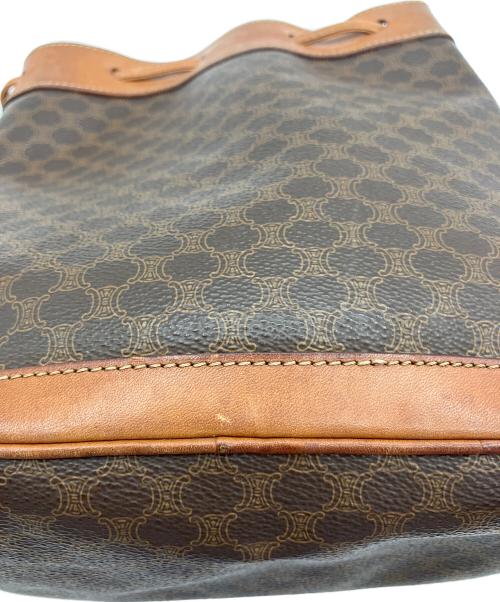 CELINE（セリーヌ）CELINE (セリーヌ) マカダム 巾着ショルダーバッグ ブラウンの古着・服飾アイテム