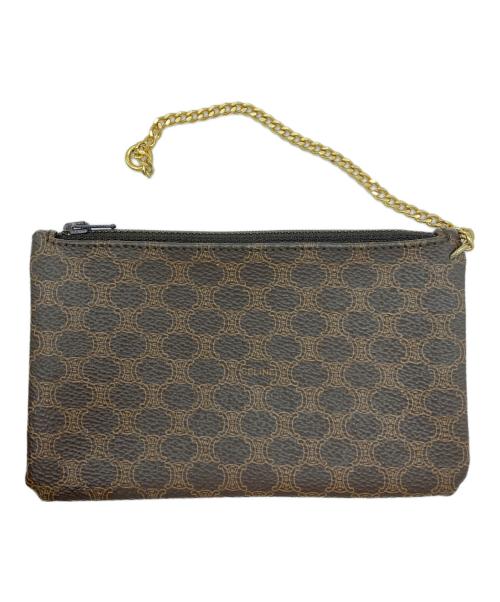 CELINE（セリーヌ）CELINE (セリーヌ) マカダム 巾着ショルダーバッグ ブラウンの古着・服飾アイテム