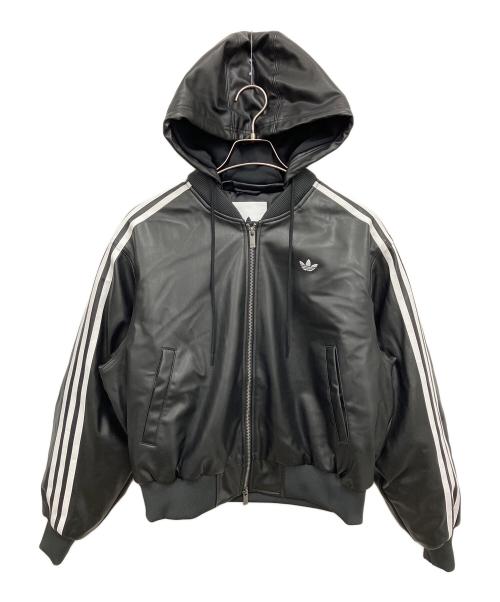 adidas（アディダス）adidas (アディダス) Wプレザー ジャケット パッド ブラック×ホワイト サイズ:Lの古着・服飾アイテム