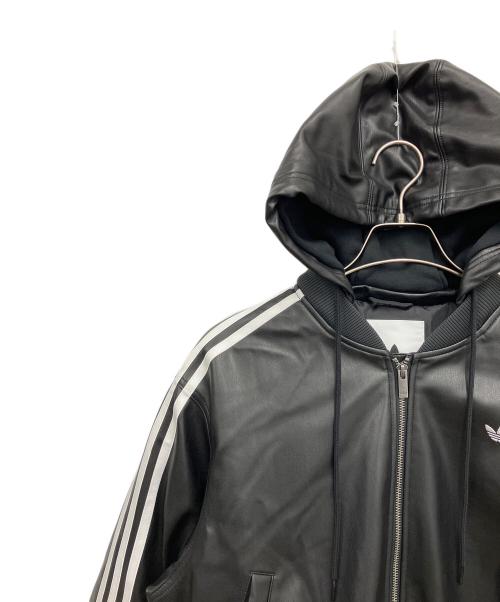 adidas（アディダス）adidas (アディダス) Wプレザー ジャケット パッド ブラック×ホワイト サイズ:Lの古着・服飾アイテム