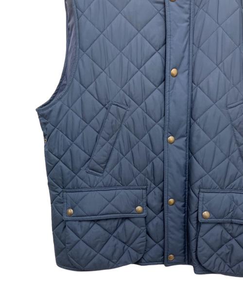 POLO RALPH LAUREN（ポロ・ラルフローレン）POLO RALPH LAUREN (ポロ・ラルフローレン) キルティングベスト ネイビー×ブラウン サイズ:XLの古着・服飾アイテム