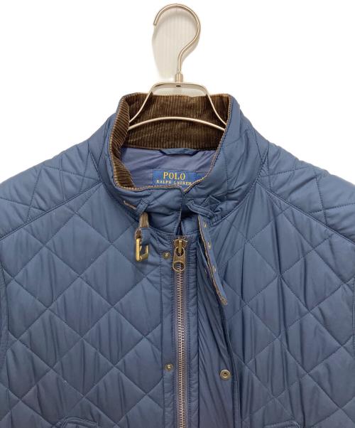 POLO RALPH LAUREN（ポロ・ラルフローレン）POLO RALPH LAUREN (ポロ・ラルフローレン) キルティングベスト ネイビー×ブラウン サイズ:XLの古着・服飾アイテム