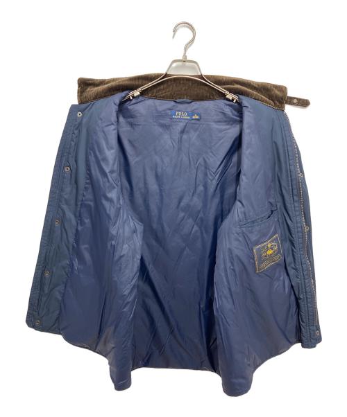 POLO RALPH LAUREN（ポロ・ラルフローレン）POLO RALPH LAUREN (ポロ・ラルフローレン) キルティングベスト ネイビー×ブラウン サイズ:XLの古着・服飾アイテム