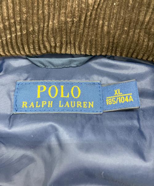 POLO RALPH LAUREN（ポロ・ラルフローレン）POLO RALPH LAUREN (ポロ・ラルフローレン) キルティングベスト ネイビー×ブラウン サイズ:XLの古着・服飾アイテム