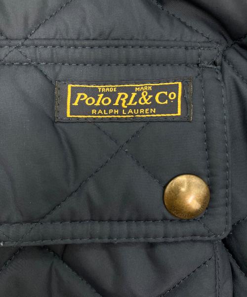 POLO RALPH LAUREN（ポロ・ラルフローレン）POLO RALPH LAUREN (ポロ・ラルフローレン) キルティングベスト ネイビー×ブラウン サイズ:XLの古着・服飾アイテム