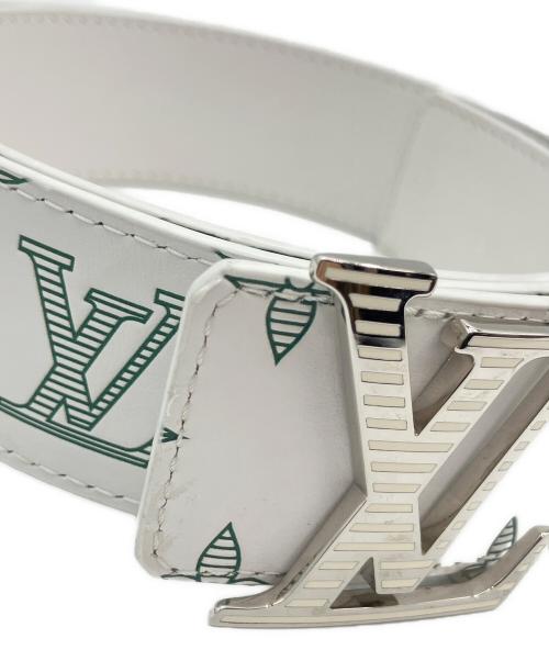 LOUIS VUITTON（ルイ ヴィトン）LOUIS VUITTON (ルイ ヴィトン) サンチュール LVイニシアル ベルト ブロン モノグラムシャドウ ホワイト サイズ:85/34の古着・服飾アイテム