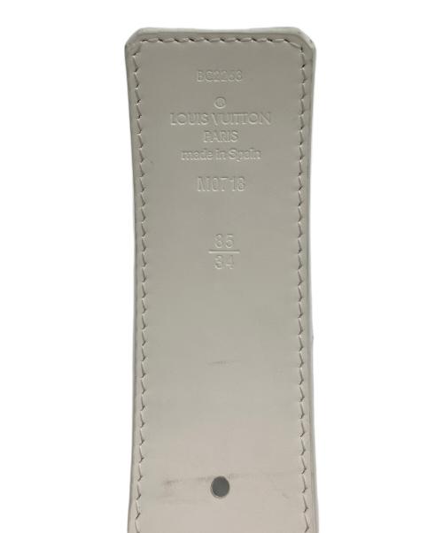 LOUIS VUITTON（ルイ ヴィトン）LOUIS VUITTON (ルイ ヴィトン) サンチュール LVイニシアル ベルト ブロン モノグラムシャドウ ホワイト サイズ:85/34の古着・服飾アイテム