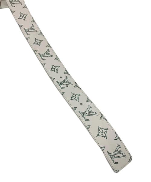 LOUIS VUITTON（ルイ ヴィトン）LOUIS VUITTON (ルイ ヴィトン) サンチュール LVイニシアル ベルト ブロン モノグラムシャドウ ホワイト サイズ:85/34の古着・服飾アイテム