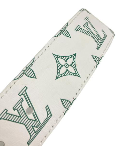 LOUIS VUITTON（ルイ ヴィトン）LOUIS VUITTON (ルイ ヴィトン) サンチュール LVイニシアル ベルト ブロン モノグラムシャドウ ホワイト サイズ:85/34の古着・服飾アイテム