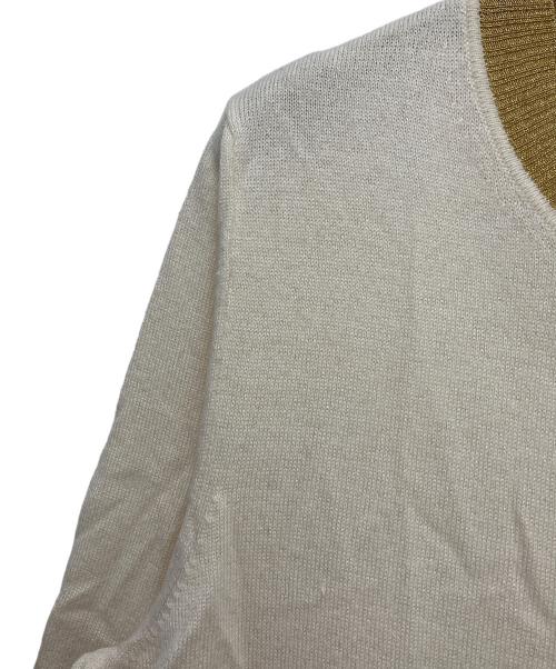 GUCCI（グッチ）GUCCI (グッチ) 薄手カーディガン ベージュ×ゴールド サイズ:Lの古着・服飾アイテム