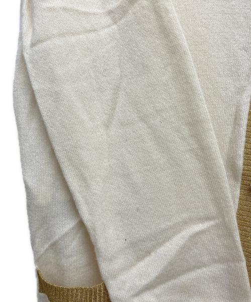 GUCCI（グッチ）GUCCI (グッチ) 薄手カーディガン ベージュ×ゴールド サイズ:Lの古着・服飾アイテム