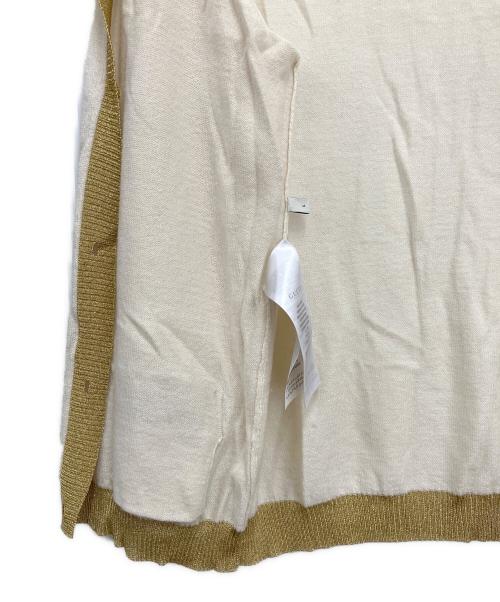 GUCCI（グッチ）GUCCI (グッチ) 薄手カーディガン ベージュ×ゴールド サイズ:Lの古着・服飾アイテム