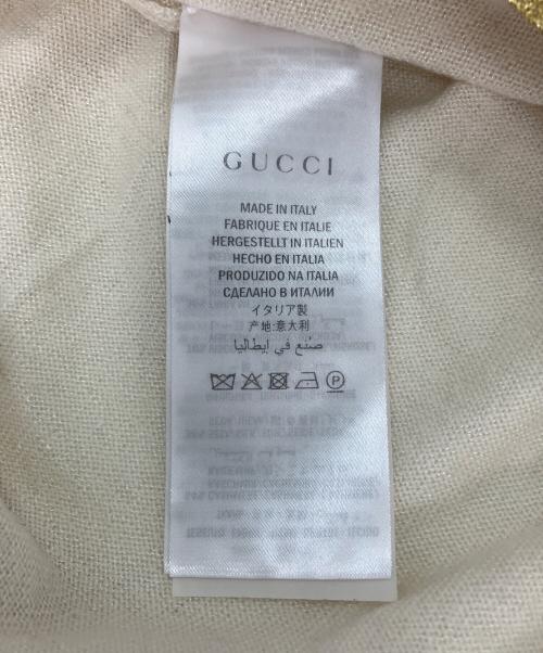 GUCCI（グッチ）GUCCI (グッチ) 薄手カーディガン ベージュ×ゴールド サイズ:Lの古着・服飾アイテム