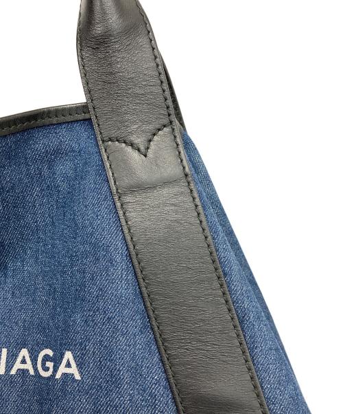 BALENCIAGA（バレンシアガ）BALENCIAGA (バレンシアガ) ネイビーカバス M トートバッグ インディゴ×ブラックの古着・服飾アイテム