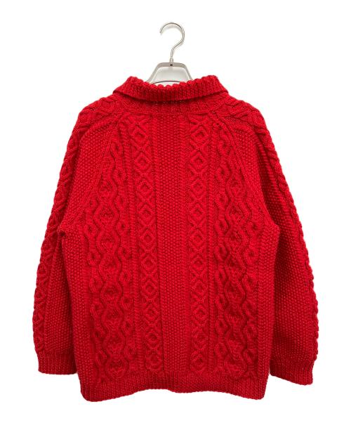 INVERALLAN（インバーアラン）INVERALLAN (インバーアラン) アランニットカーディガン レッド サイズ:不明の古着・服飾アイテム