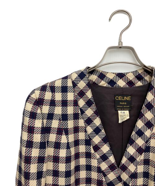 CELINE（セリーヌ）CELINE (セリーヌ) ジャケット ネイビー×ホワイト サイズ:SIZE38の古着・服飾アイテム
