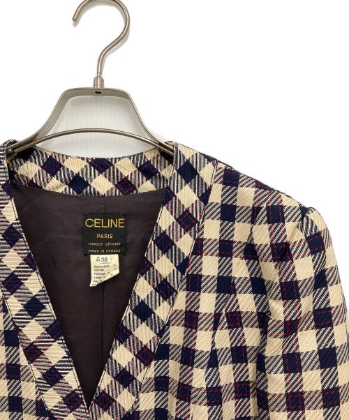 CELINE（セリーヌ）CELINE (セリーヌ) ジャケット ネイビー×ホワイト サイズ:SIZE38の古着・服飾アイテム