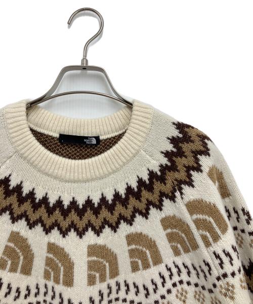 THE NORTH FACE（ザ ノース フェイス）THE NORTH FACE (ザ ノース フェイス) ハーフドームノルディックセーター ホワイト×ベージュ サイズ:Lの古着・服飾アイテム