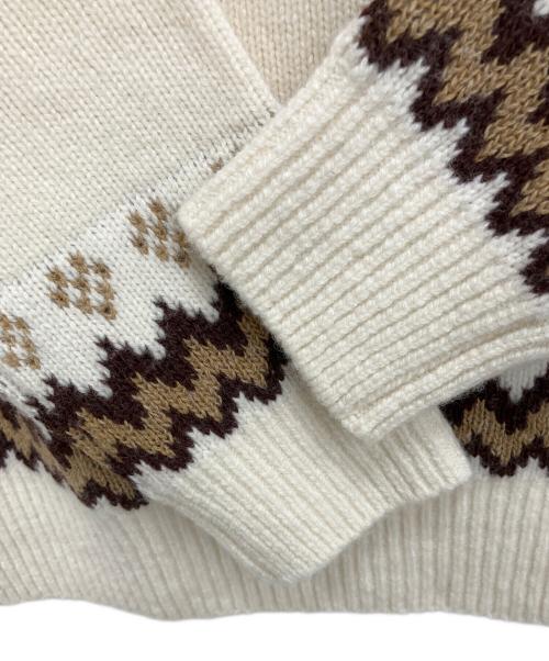 THE NORTH FACE（ザ ノース フェイス）THE NORTH FACE (ザ ノース フェイス) ハーフドームノルディックセーター ホワイト×ベージュ サイズ:Lの古着・服飾アイテム