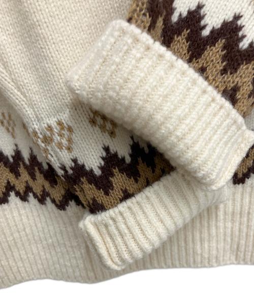 THE NORTH FACE（ザ ノース フェイス）THE NORTH FACE (ザ ノース フェイス) ハーフドームノルディックセーター ホワイト×ベージュ サイズ:Lの古着・服飾アイテム