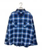 RAFUラフ）の古着「長袖シャツ」｜ブルー×ブラック