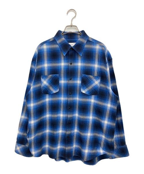 RAFU（ラフ）RAFU (ラフ) 長袖シャツ ブルー×ブラック サイズ:Lの古着・服飾アイテム