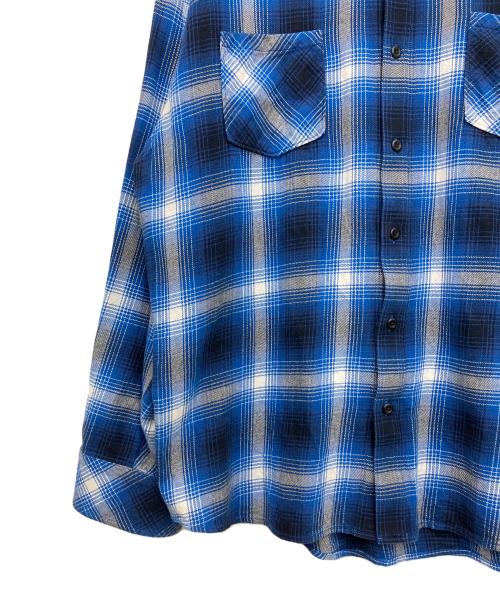RAFU（ラフ）RAFU (ラフ) 長袖シャツ ブルー×ブラック サイズ:Lの古着・服飾アイテム