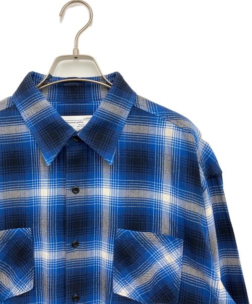 RAFU（ラフ）RAFU (ラフ) 長袖シャツ ブルー×ブラック サイズ:Lの古着・服飾アイテム