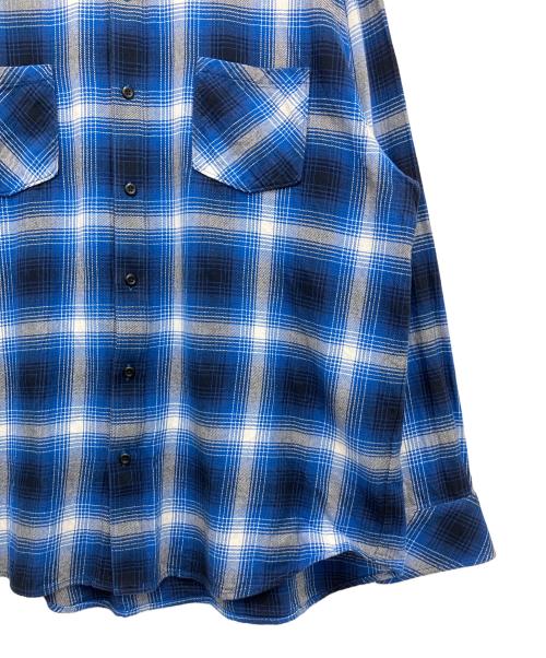 RAFU（ラフ）RAFU (ラフ) 長袖シャツ ブルー×ブラック サイズ:Lの古着・服飾アイテム