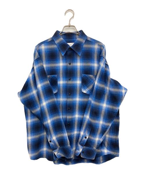 RAFU（ラフ）RAFU (ラフ) 長袖シャツ ブルー×ブラック サイズ:Lの古着・服飾アイテム