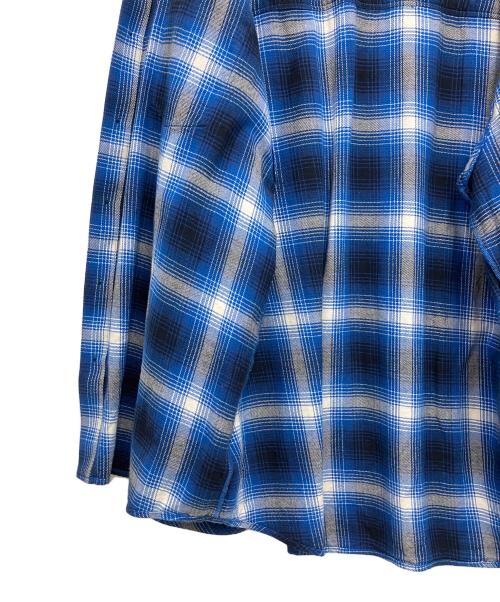 RAFU（ラフ）RAFU (ラフ) 長袖シャツ ブルー×ブラック サイズ:Lの古着・服飾アイテム