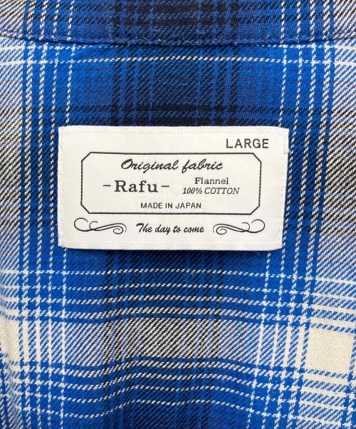 RAFU（ラフ）RAFU (ラフ) 長袖シャツ ブルー×ブラック サイズ:Lの古着・服飾アイテム