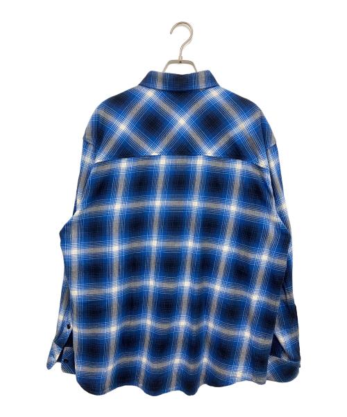 RAFU（ラフ）RAFU (ラフ) 長袖シャツ ブルー×ブラック サイズ:Lの古着・服飾アイテム