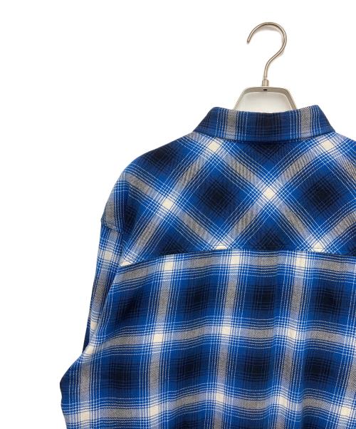 RAFU（ラフ）RAFU (ラフ) 長袖シャツ ブルー×ブラック サイズ:Lの古着・服飾アイテム
