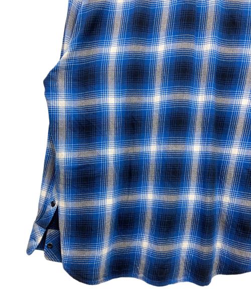 RAFU（ラフ）RAFU (ラフ) 長袖シャツ ブルー×ブラック サイズ:Lの古着・服飾アイテム