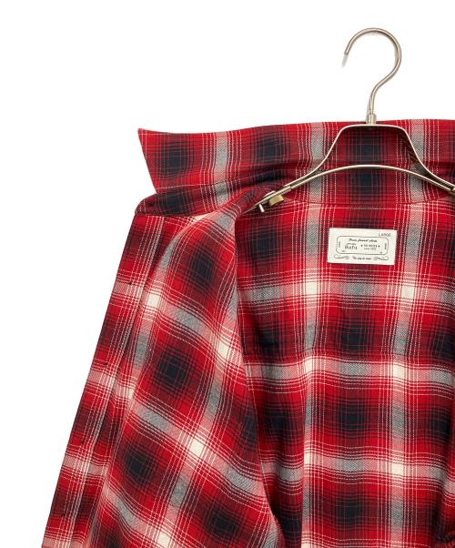 RAFU（ラフ）RAFU (ラフ) 長袖シャツ レッド×ブラック サイズ:Lの古着・服飾アイテム