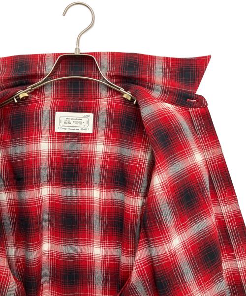 RAFU（ラフ）RAFU (ラフ) 長袖シャツ レッド×ブラック サイズ:Lの古着・服飾アイテム