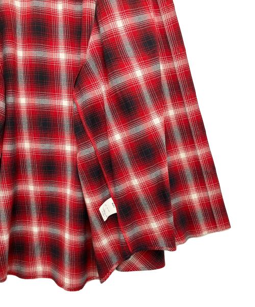 RAFU（ラフ）RAFU (ラフ) 長袖シャツ レッド×ブラック サイズ:Lの古着・服飾アイテム