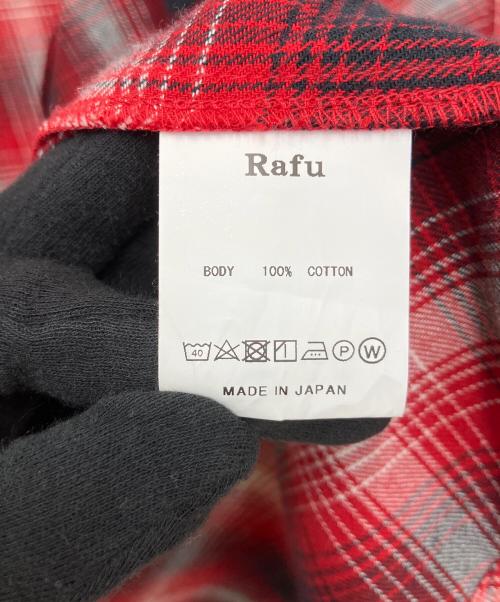 RAFU（ラフ）RAFU (ラフ) 長袖シャツ レッド×ブラック サイズ:Lの古着・服飾アイテム