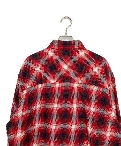 RAFU（ラフ）RAFU (ラフ) 長袖シャツ レッド×ブラック サイズ:Lの古着・服飾アイテム