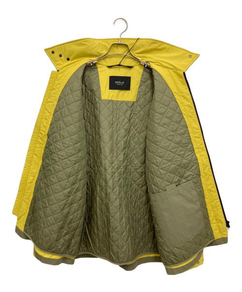 REPLAY（リプレイ）REPLAY (リプレイ) ワックス加工ライダースジャケット イエロー×オリーブ サイズ:XLの古着・服飾アイテム