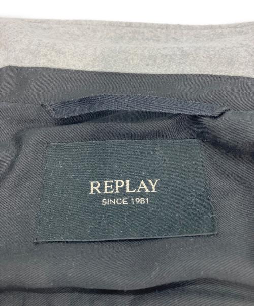 REPLAY（リプレイ）REPLAY (リプレイ) アンコンシャツジャケット ライトグレー×ブラック サイズ:XLの古着・服飾アイテム