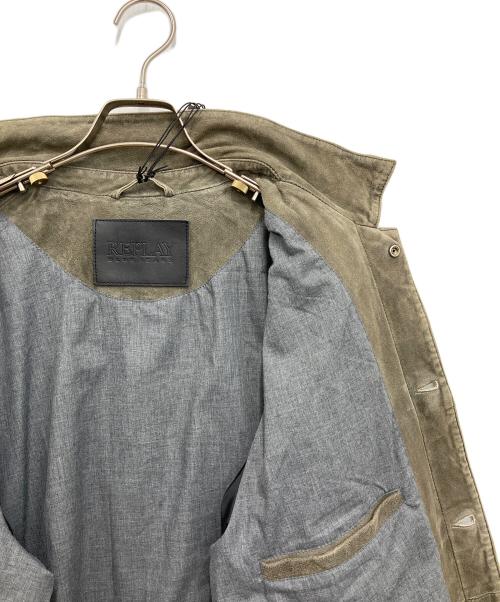 REPLAY（リプレイ）REPLAY (リプレイ) ウォッシュゴートスウェードジャケット オリーブ サイズ:XLの古着・服飾アイテム
