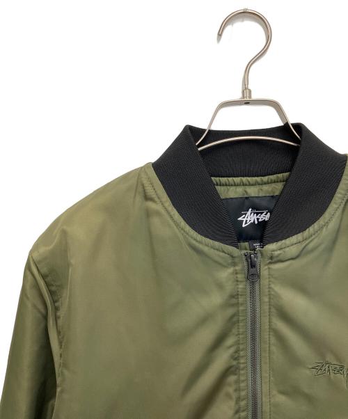 stussy（ステューシー）stussy (ステューシー) MA-1ジャケット グリーン×ブラック サイズ:Sの古着・服飾アイテム