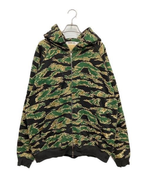 A BATHING APE（アベイシングエイプ）A BATHING APE (アベイシングエイプ) ジップパーカー グリーン×ブラック サイズ:Lの古着・服飾アイテム