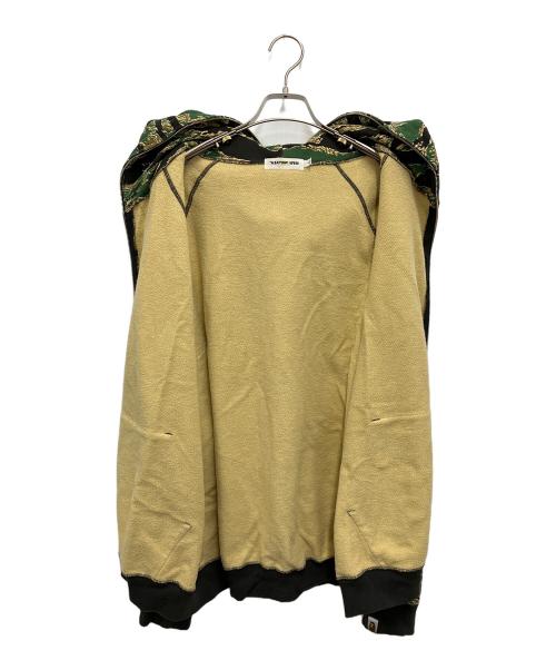 A BATHING APE（アベイシングエイプ）A BATHING APE (アベイシングエイプ) ジップパーカー グリーン×ブラック サイズ:Lの古着・服飾アイテム