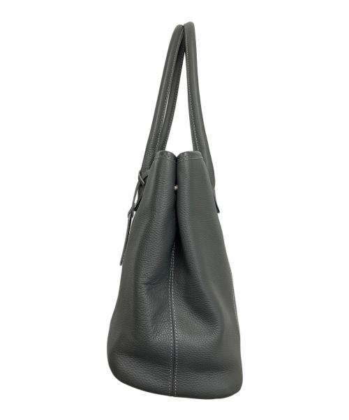 BARNEYS NEWYORK（バーニーズ・ニューヨーク）BARNEYS NEWYORK (バーニーズ・ニューヨーク) レザー トートバッグ グレーの古着・服飾アイテム