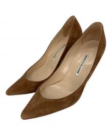 Manolo Blahnik（マノロ ブラニク）の古着「ポインテッドトゥ・ヒールパンプス」｜ブラウン
