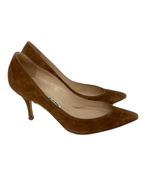Manolo Blahnik（マノロ ブラニク）Manolo Blahnik (マノロ ブラニク) ポインテッドトゥ・ヒールパンプス ブラウン サイズ:37の古着・服飾アイテム