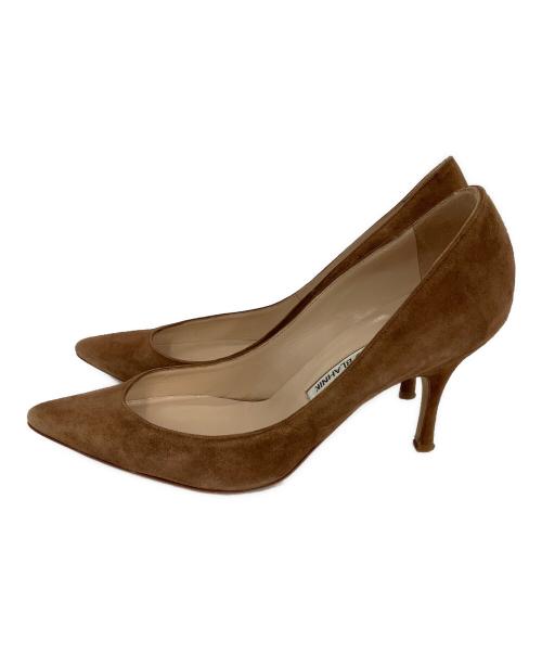 Manolo Blahnik（マノロ ブラニク）Manolo Blahnik (マノロ ブラニク) ポインテッドトゥ・ヒールパンプス ブラウン サイズ:37の古着・服飾アイテム